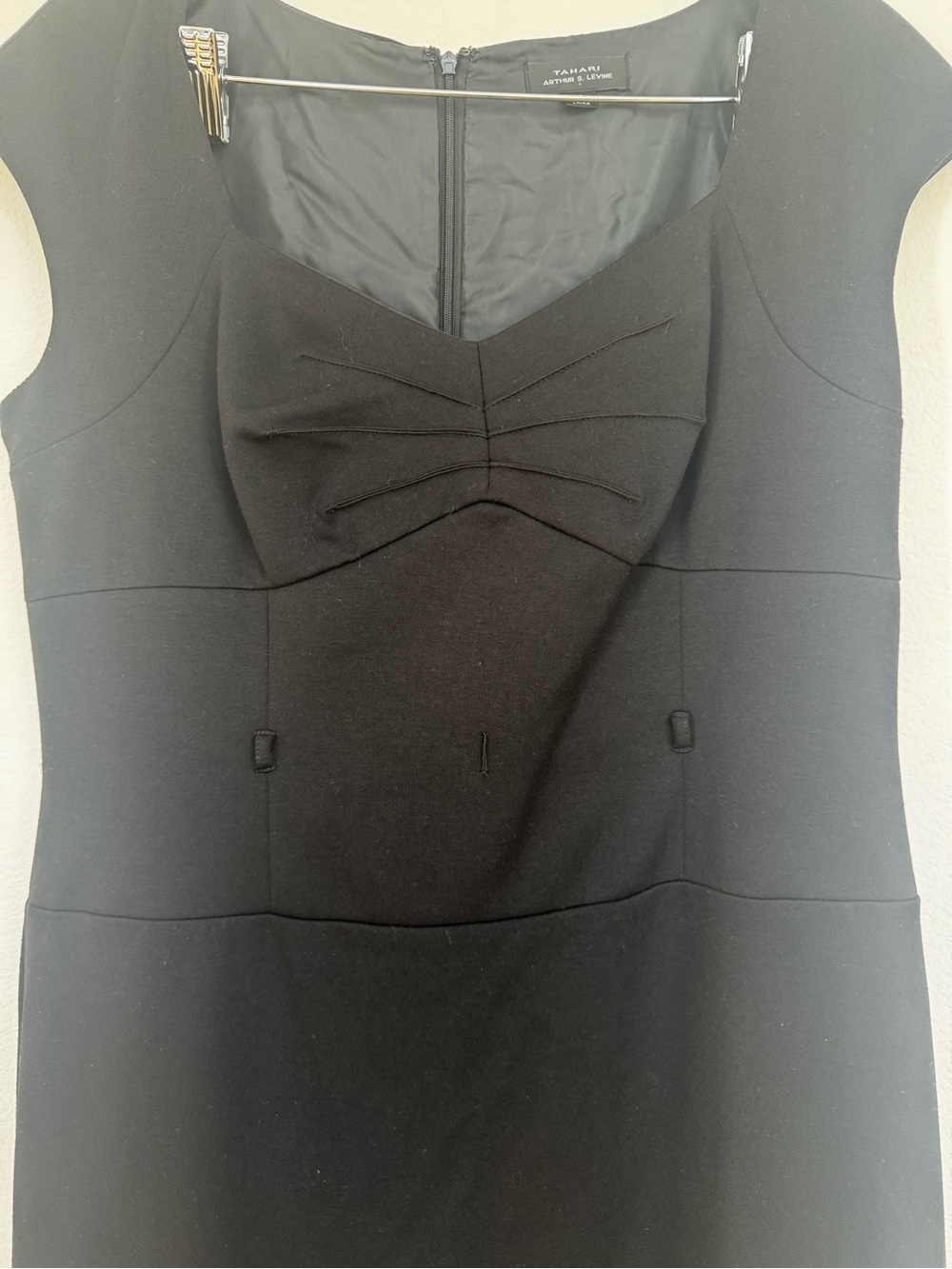 Tahari Black Cap-Sleeve Belted Sheath Dress - Picture 4 of 7